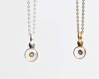 Sterling or Gold Faith Mustard Seed Necklace / Small Dainty Charm / Bible / Matthew 17:20 / Faith of A Mustard Seed / Faith Charm Necklace