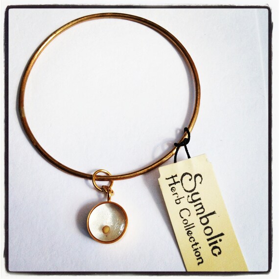 Items similar to Mustard Seed Charm, Faith Charm, Gold Bangle Bracelet