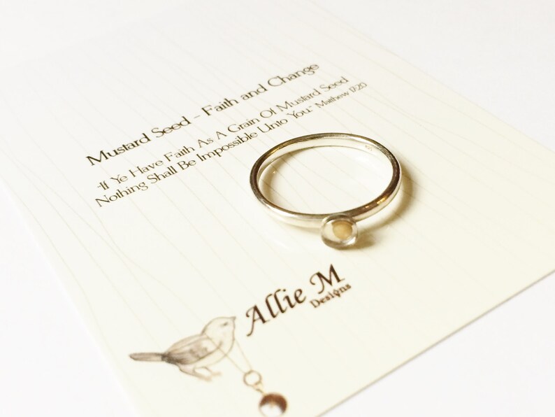 Sterling Silver Mustard Seed Ring Faith of A Mustard Seed Etsy