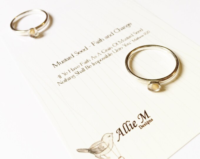 Sterling Silver Mustard Seed Ring Faith of A Mustard Seed Etsy