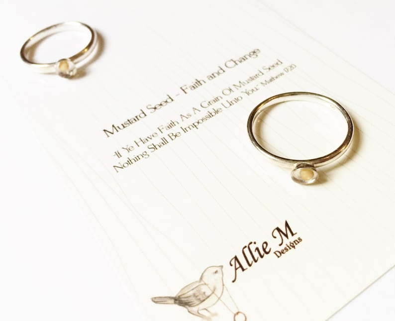 Sterling Silver Mustard Seed Ring Faith of A Mustard Seed Etsy