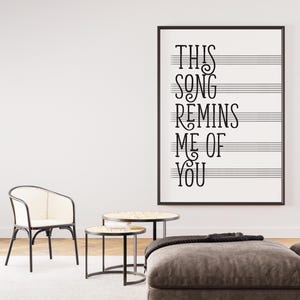 This Song Reminds Me of You Printable Poster, Emotional Wall Art Digital Download, Aesthetic Music Quote Print, Vintage Inspired Decor