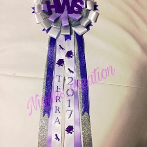 Purple & Silver Graduation Pin: Handmade High School Keepsake