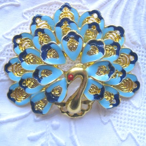 Blue Peacock Cloisonne Pendant image 1