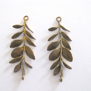 Pair Brass Leafy Branch Findings