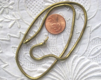 Vintage Brass Snake Chain Necklace