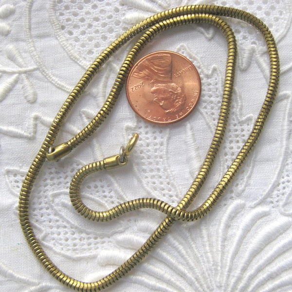 Vintage Brass Snake Chain Necklace