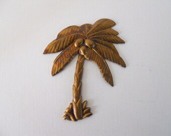 Vintage Brass  Palm Tree Stamping