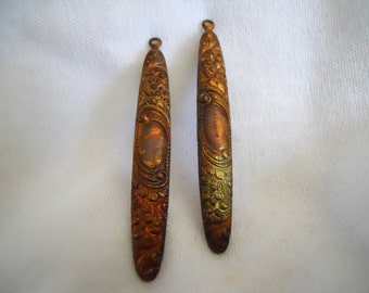 Victorian Brass Ox  Drops