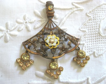 Vintage Swarovski Crystal Floral Pendant