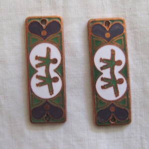 Pair  Enamel Gemini People Twins Charms Connectors