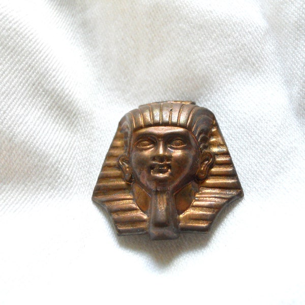 Vintage Brass Egyptian Pharoh Head Stamping