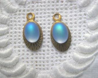 Pair Vintage Blue Moonstone Drops