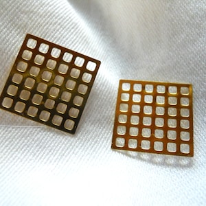 Pair Brass Square Findings