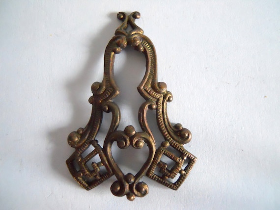 Antique Oxidized Brass Victorian Stamping 