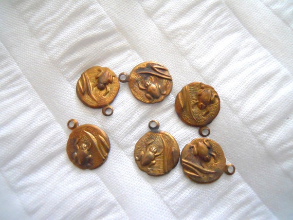 Tiny Vintage Frog Charms