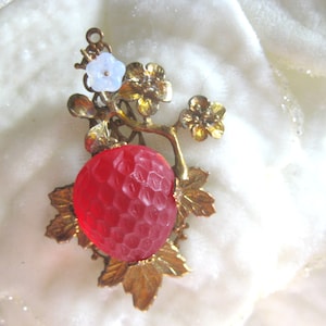 Vintage Glass Strawberry Pendant image 1