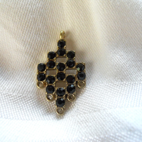 Vintage Black Crystal Chandelier Pendant Earring Finding