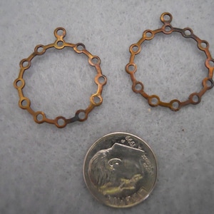 Vintage Oxidized Brass Earring Findings imagem 1