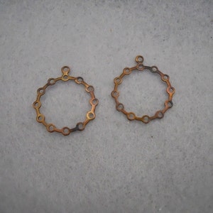 Vintage Oxidized Brass Earring Findings image 2