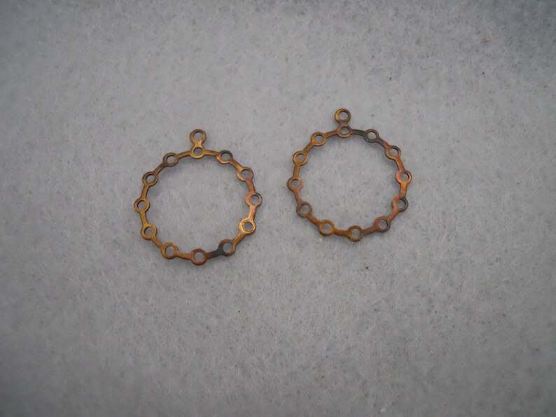 Vintage Oxidized Brass Earring Findings imagem 2