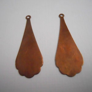 Pair Vintage Brass Plaques Earring Blanks
