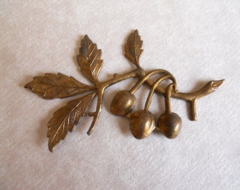 Vintage Brass Cherry Tree Branch Stamping