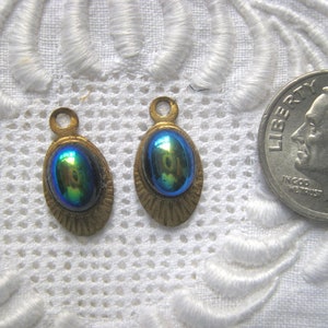 Pair Blue AB Czech Glass Drops image 3