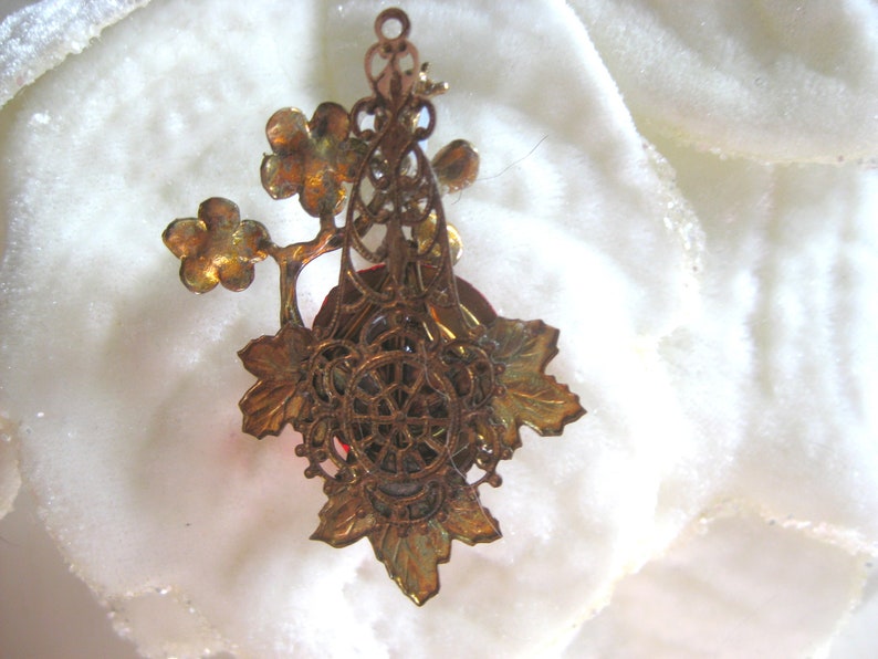 Vintage Glass Strawberry Pendant image 3