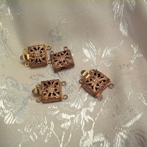 4 Vintage Filigree 2 strand clasps