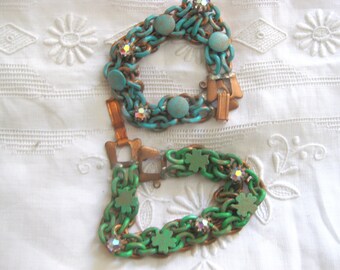 DESTASH 2 Copper Plated Verdigris Bracelets