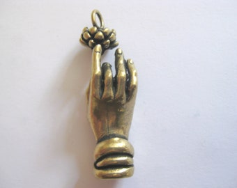 Brass Hand Of Buddha Pendant