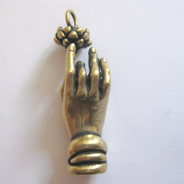 Brass Hand Of Buddha Pendant