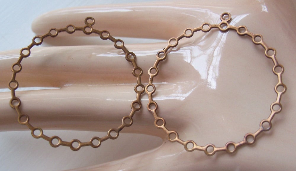 Vintage Oxidized Brass Pendant Findings