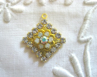 Vintage 14mm  Swarovski Flower Crystal Charm Finding #1
