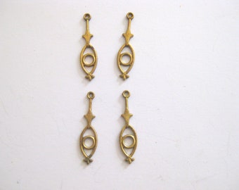 Vintage Oxidized Brass Tiny Earring Findings