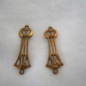 Edwardian Brass Ox Connector Pair image 1