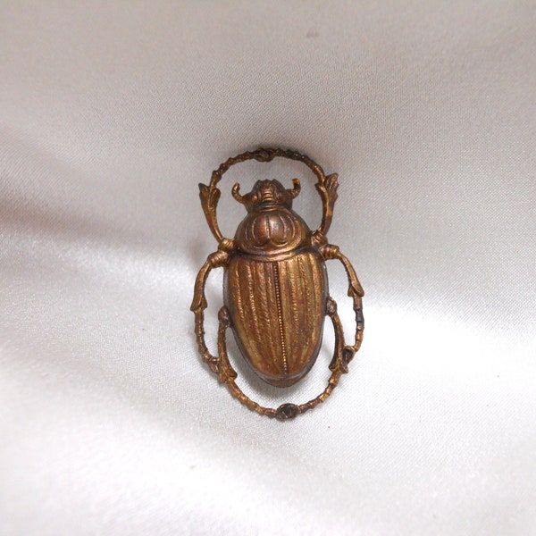 Vintage Brass Scarab Egyptian Stamping