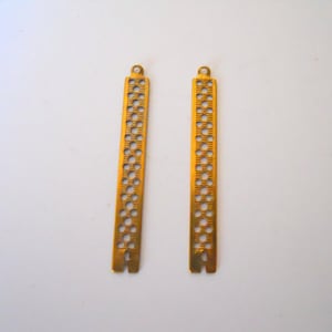 Pair Vintage  Brass Industrial Preforated Stick Finding