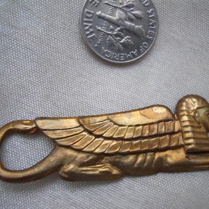 Vintage Oxidized Brass Egyptian Sphinx Stamping image 5