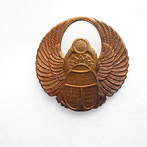 Vintage Brass Winged  Scarab Egyptian Stamping