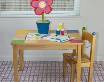Splat Mat/Tablecloth &quot;Plum Paisley Dots&quot; - Laminated Cotton BPA  & PVC Free - Choose Your Size below!