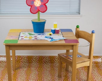 Splat Mat/Tablecloth "Cheetah Peach" - Laminated Cotton BPA  & PVC Free - Choose Your Size below!