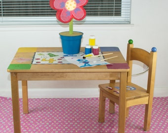 Splat Mat/Tablecloth "Pink Lollipop Flowers" - Laminated Cotton BPA  & PVC Free - Choose Your Size below!