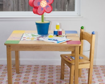 Splat Mat/Tablecloth "Pink Americana Cell Structure" - Laminated Cotton BPA  & PVC Free - Choose Your Size below!