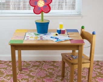 Splat Mat/Tablecloth "Earth Tone Taffy" - Laminated Cotton BPA  & PVC Free - Choose Your Size below!