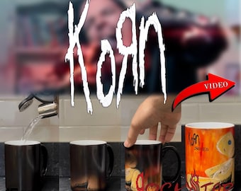 KORN - REACTIVE ISSUES 15oz mug. Heat Color Changing korn mug 15 ounces