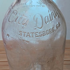 Vintage City Dairy Milk Bottle: Statesboro Georgia Collectible