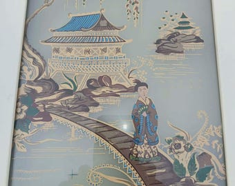 Vintage Asian-scene Shadow-box Wall-light - Etsy