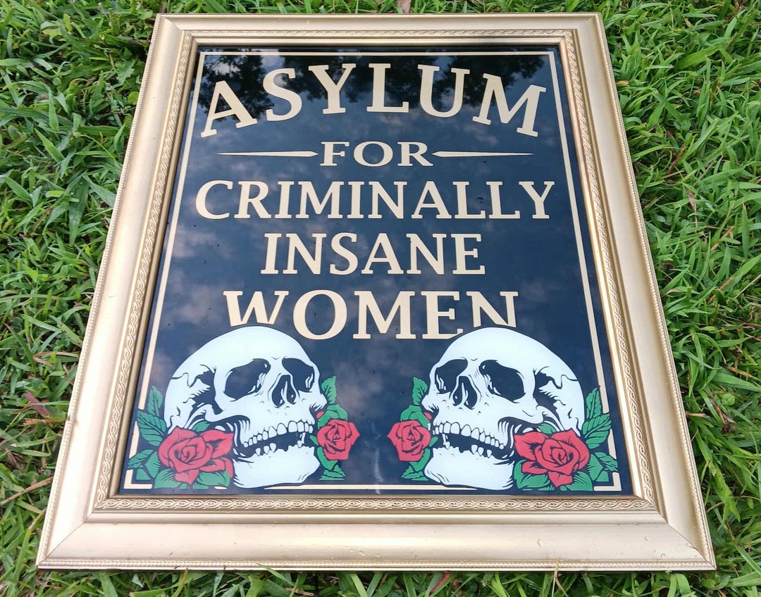 Insane Asylum Enter With Caution Sign ' Asylum Entrance Sign - Etsy